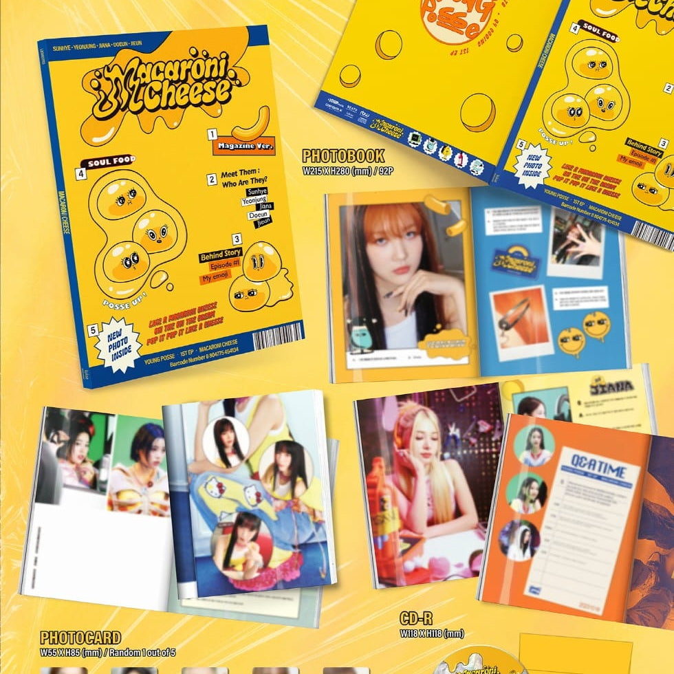 Korea Pop Store YOUNG POSSE - [Macaroni Cheese] (1st Mini Album) (Magazine Ver.) Kawaii Gifts
