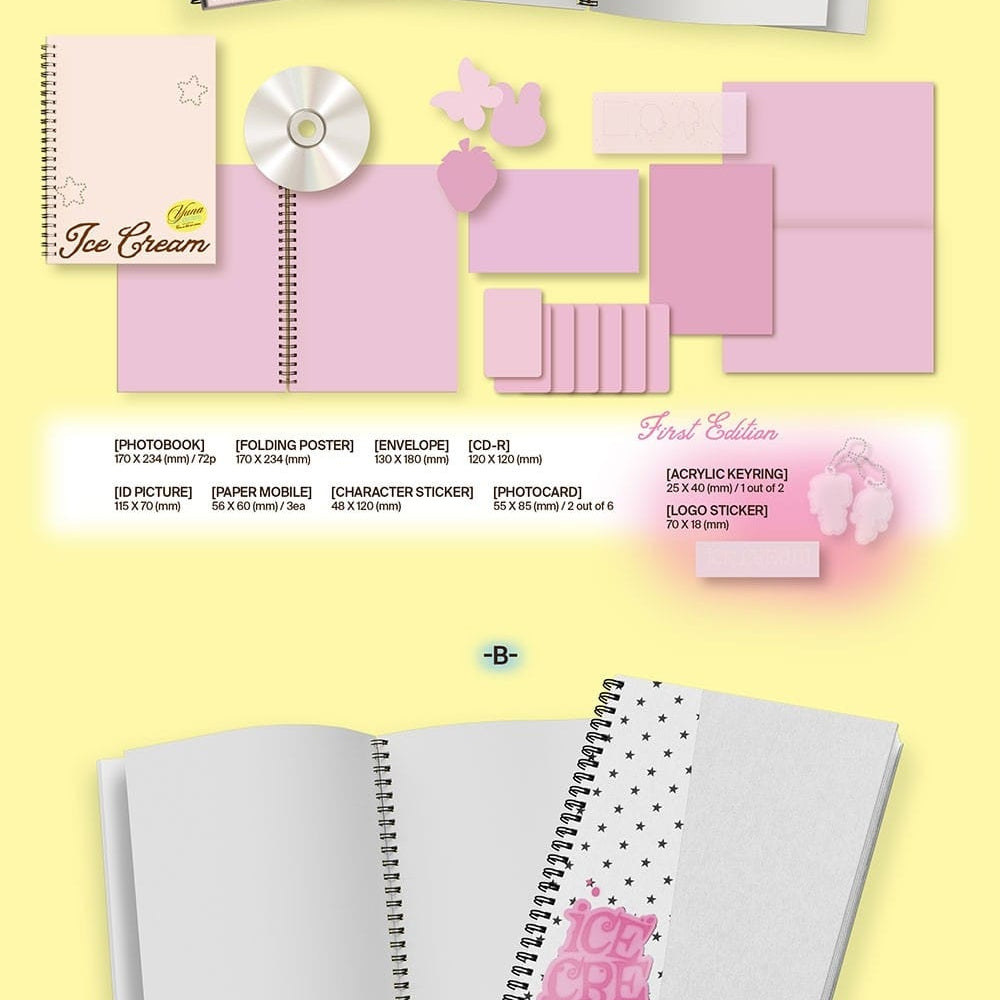 Korea Pop Store YUNA (ITZY) - [Ice Cream] (Photobook Ver.) Kawaii Gifts 8809954225796