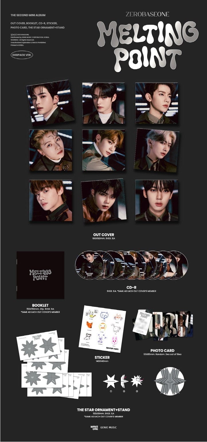 Korea Pop Store ZEROBASEONE - Melting Point (2nd Mini Album) [Digipack Ver.] Kawaii Gifts 8809704427210