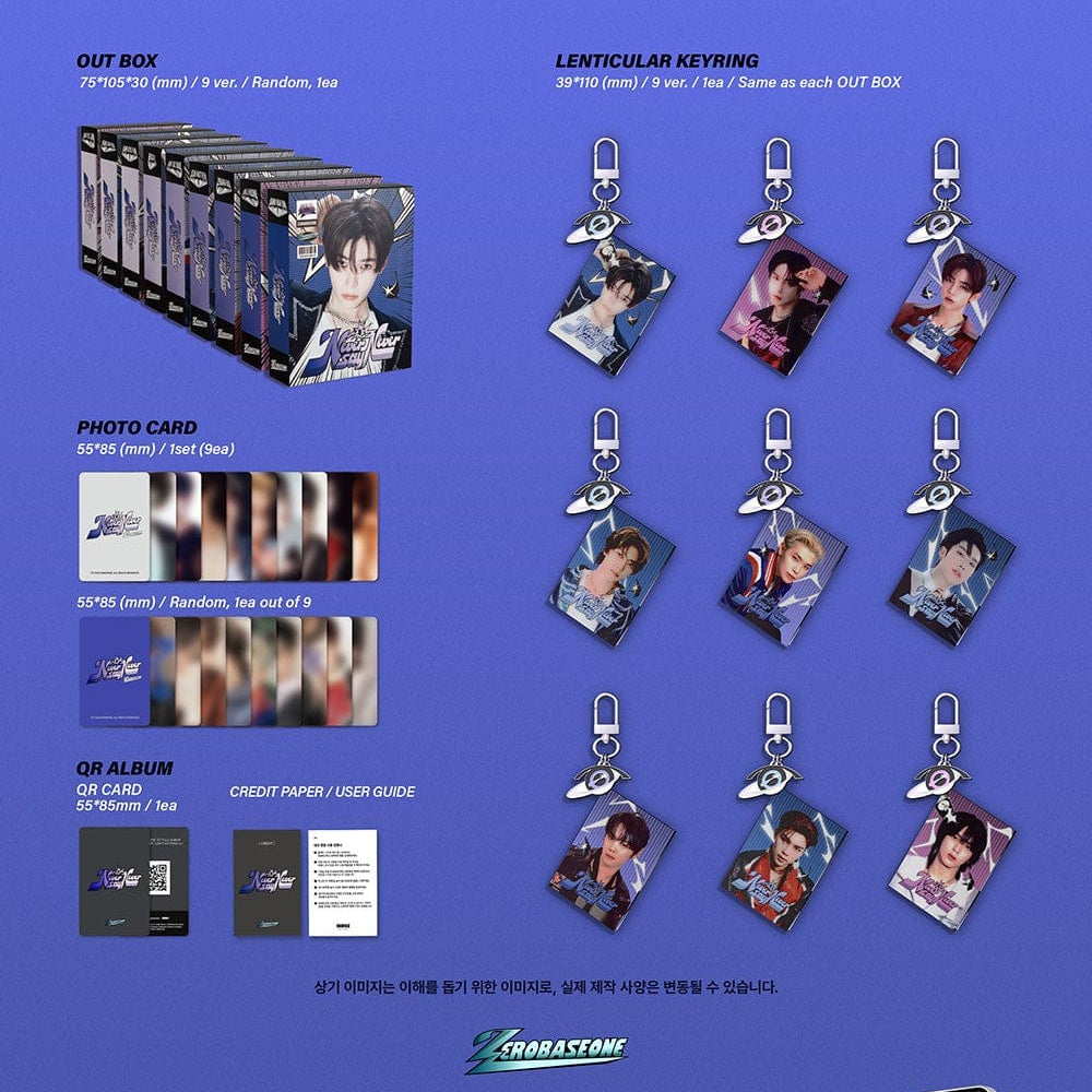Korea Pop Store ZEROBASEONE - The 1st Full Album [Never Say Never] (Lenticular Keyring Ver.) Kawaii Gifts 8809704433921
