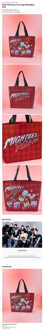 Korea Pop Store [ATEEZ] Mighteez Rock the Stage Reusable Bag Kawaii Gifts