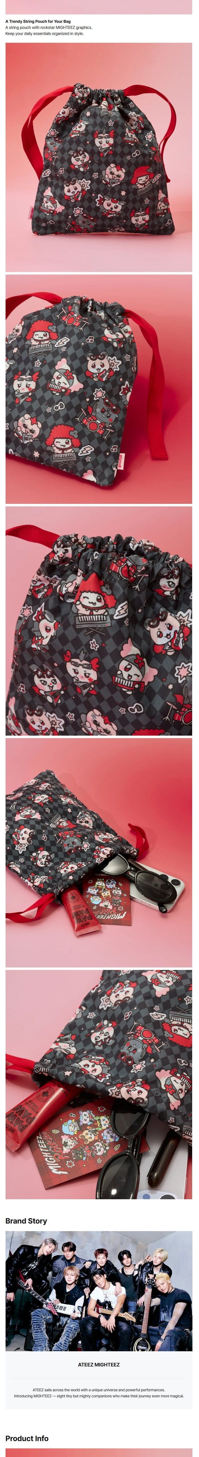 Korea Pop Store [ATEEZ] Mighteez Rock the Stage String Pouch Kawaii Gifts