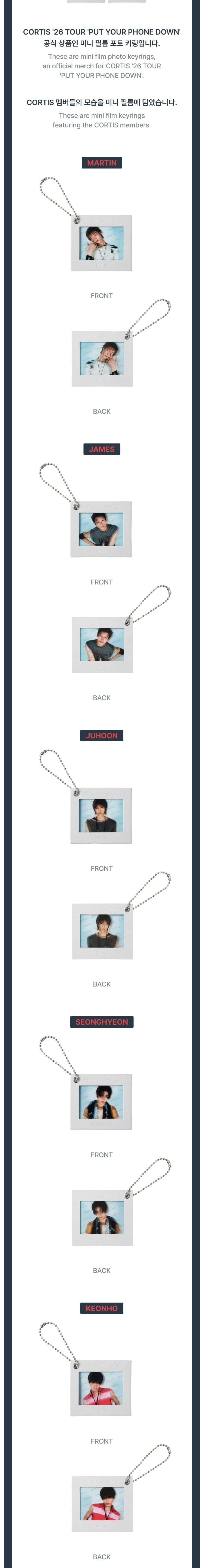 Korea Pop Store [CORTIS] Put Your Phone Down - Mini Film Photo Keyring Kawaii Gifts