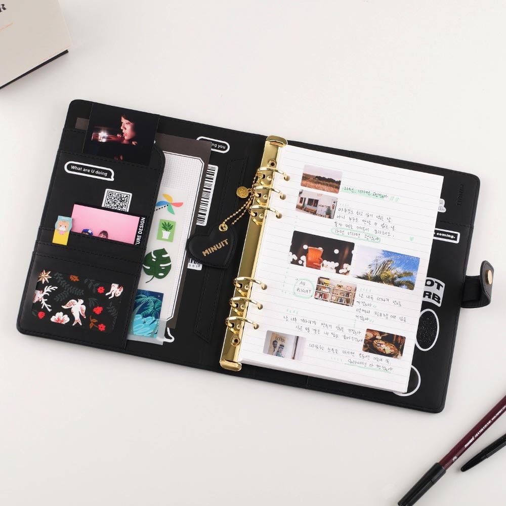 Minuit Macaron A5 Photocard Binder Black Minuit Macaron A5 Photocard Binder Black