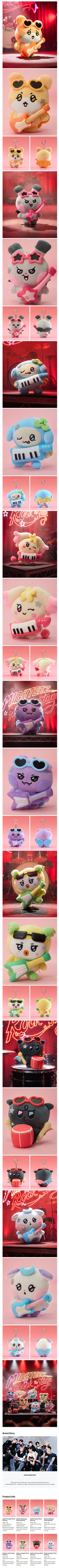 Korea Pop Store [ATEEZ] Mighteez Rock the Stage Rockstar Plush Keyring Kawaii Gifts