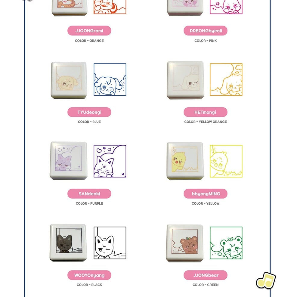 Korea Pop Store [ATEEZ] ANITEEZ in Color - Speech Bubble Stamp Kawaii Gifts