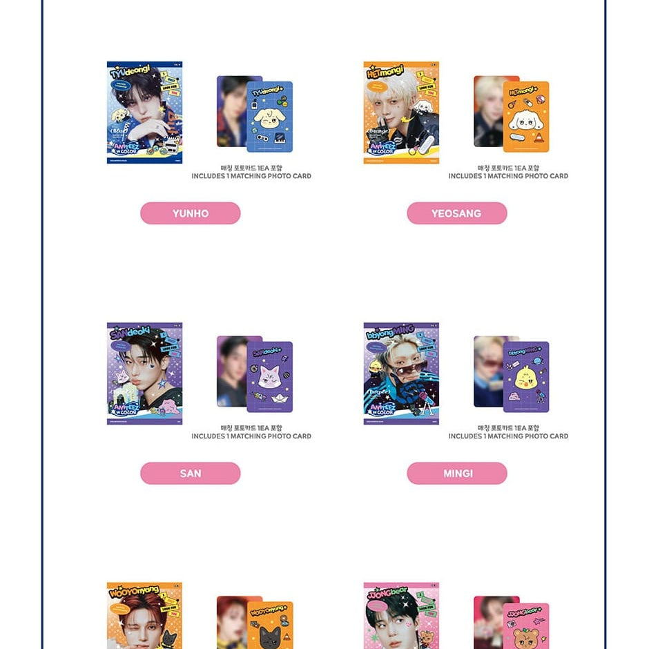 Korea Pop Store [ATEEZ] ANITEEZ in Color - Mini Photobook Kawaii Gifts