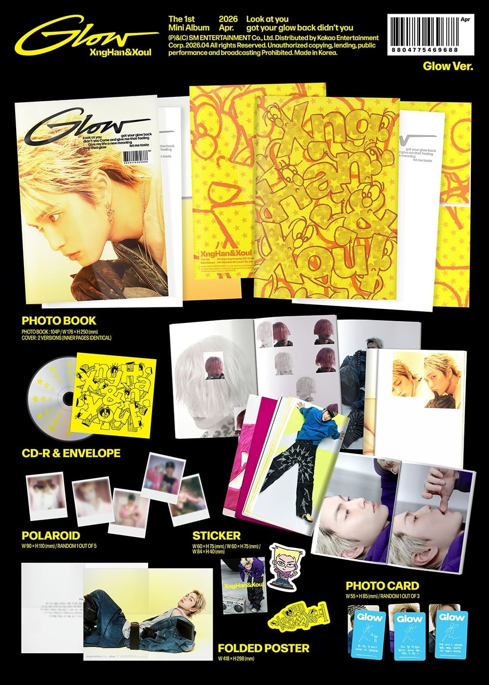 Korea Pop Store XNGHAN&XOUL - 1st Mini Album [Glow] (Glow Ver.) Kawaii Gifts