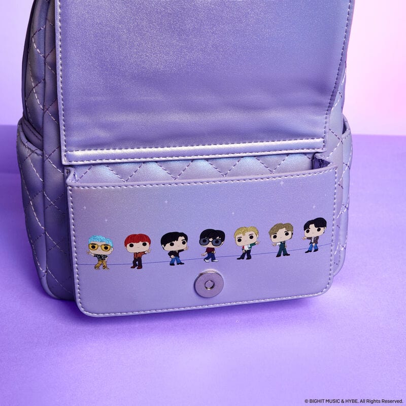 funko mini backpacks Funko Pop! By Loungefly BTS Logo Iridescent Purple Mini Backpack