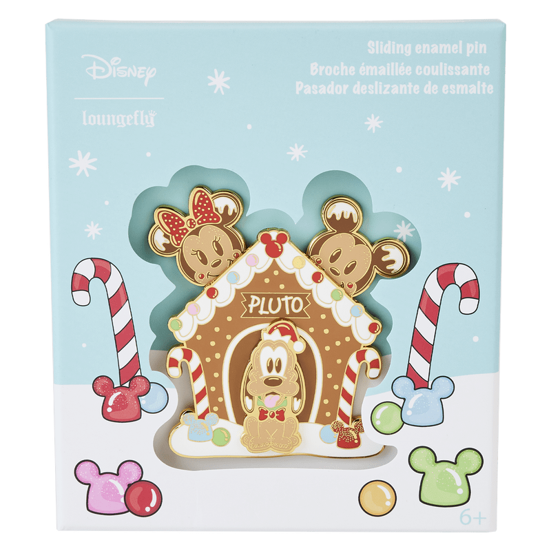 Loungefly Loungefly Disney Mickey & Friends Gingerbread Pluto's Dog House 3" Collector Box Pin Kawaii Gifts