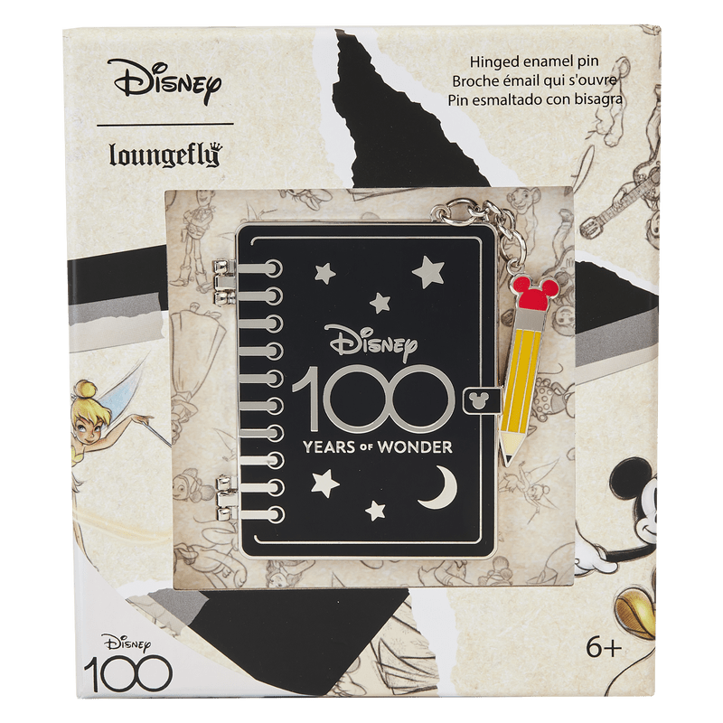 Loungefly Loungefly Disney100 Sketchbook 3" Collector Box Pin Kawaii Gifts 671803458321