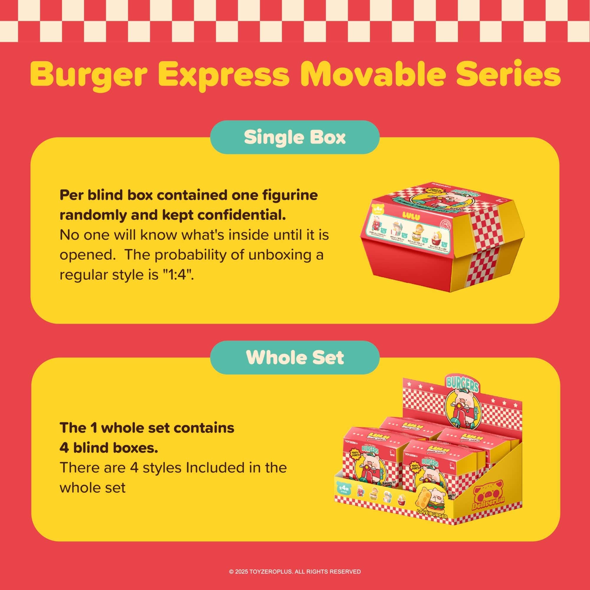 M-Funbox Lulu Pig Burger Express Movable Surprise Figure Blind Box Kawaii Gifts