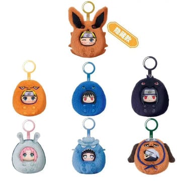 M-Funbox Naruto Shippuden Cute Plush Keychain Surprise 3.5" Bag Charm Blind Box Kawaii Gifts 6977374991897