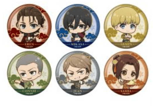 March Monster GiGO x Attack On Titan Kung Fu Style Can Badge Surprise V.1 Kawaii Gifts 4580565756636