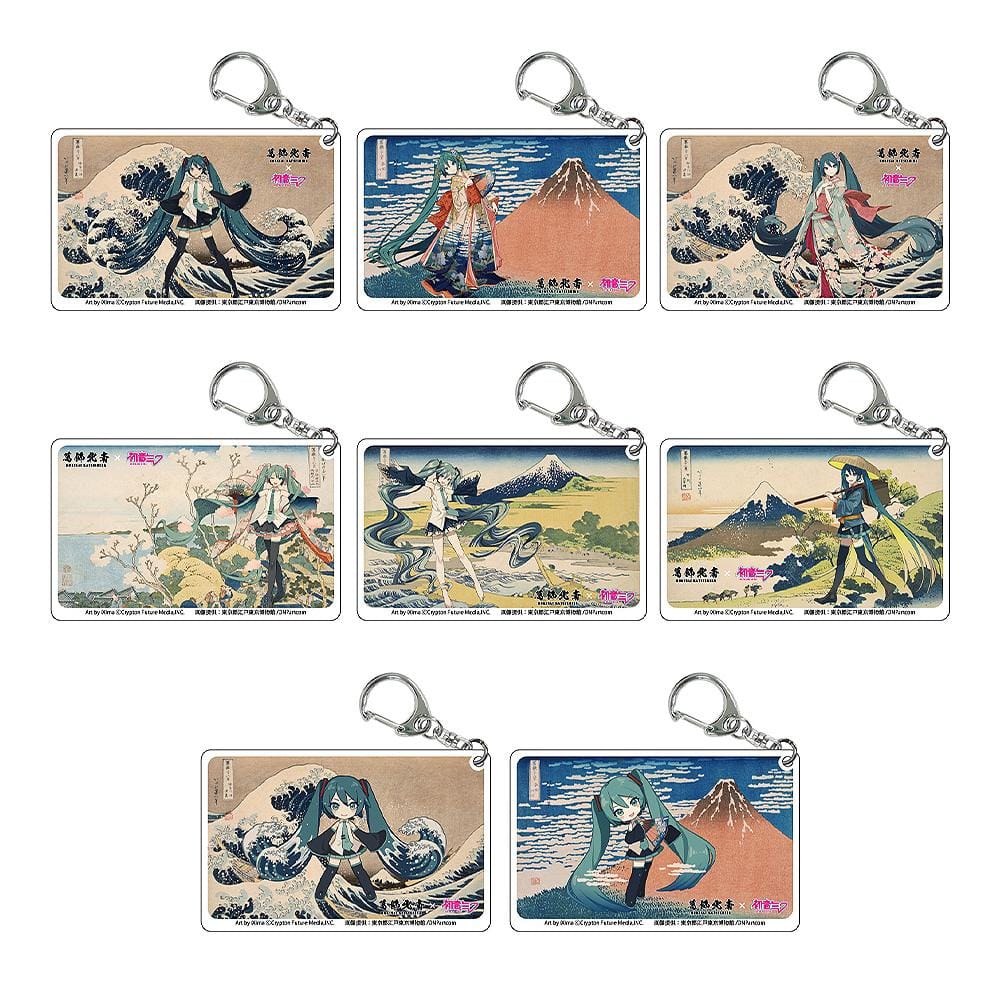 Milestone Katsushika Hokusai x Hatsune Miku Clear Acrylic Keychain Surprise Kawaii Gifts 4580781043466