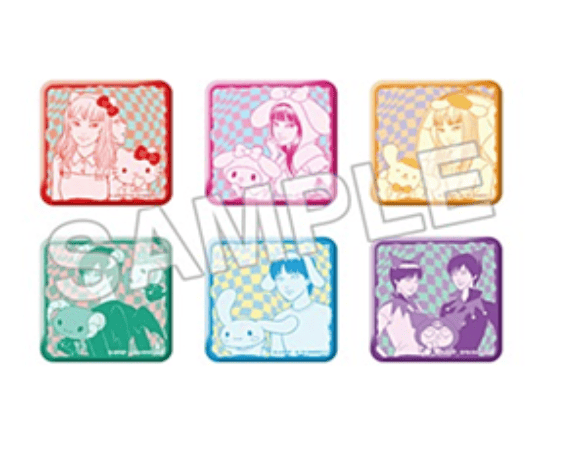 Milestone JUNJI ITO X Sanrio Characters - Manekko Square Can Badge Surprise Kawaii Gifts