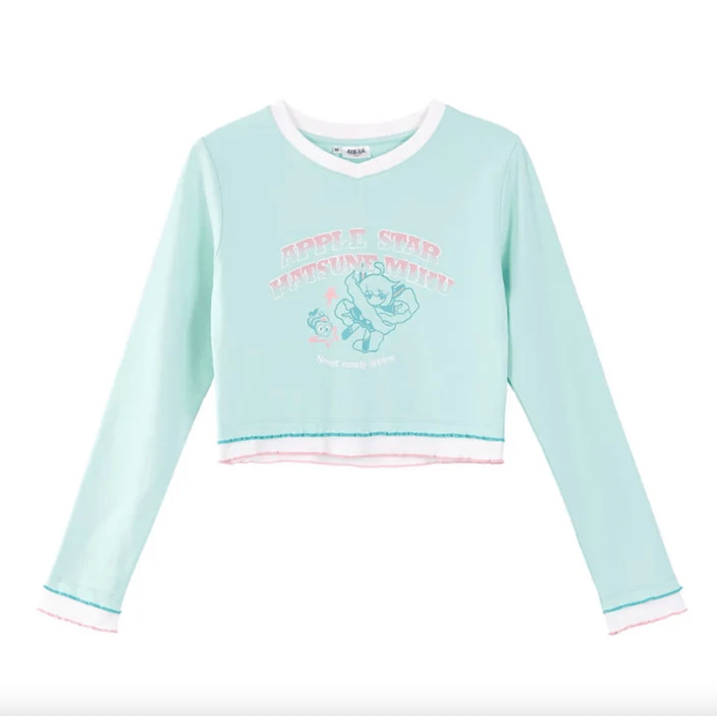 moeyu Hatsune Miku Millennium Rock Candy Baby Blue Long Sleeve T-Shirt Kawaii Gifts
