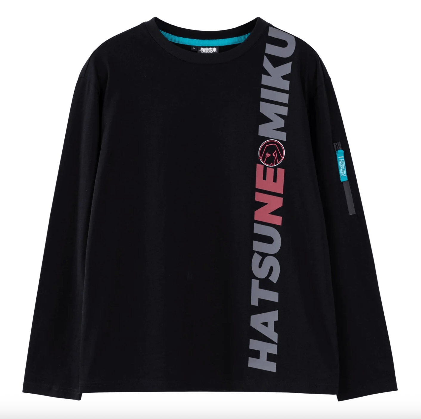 moeyu Hatsune Miku Neon Electronic Music Black Long Sleeve T-Shirt Kawaii Gifts