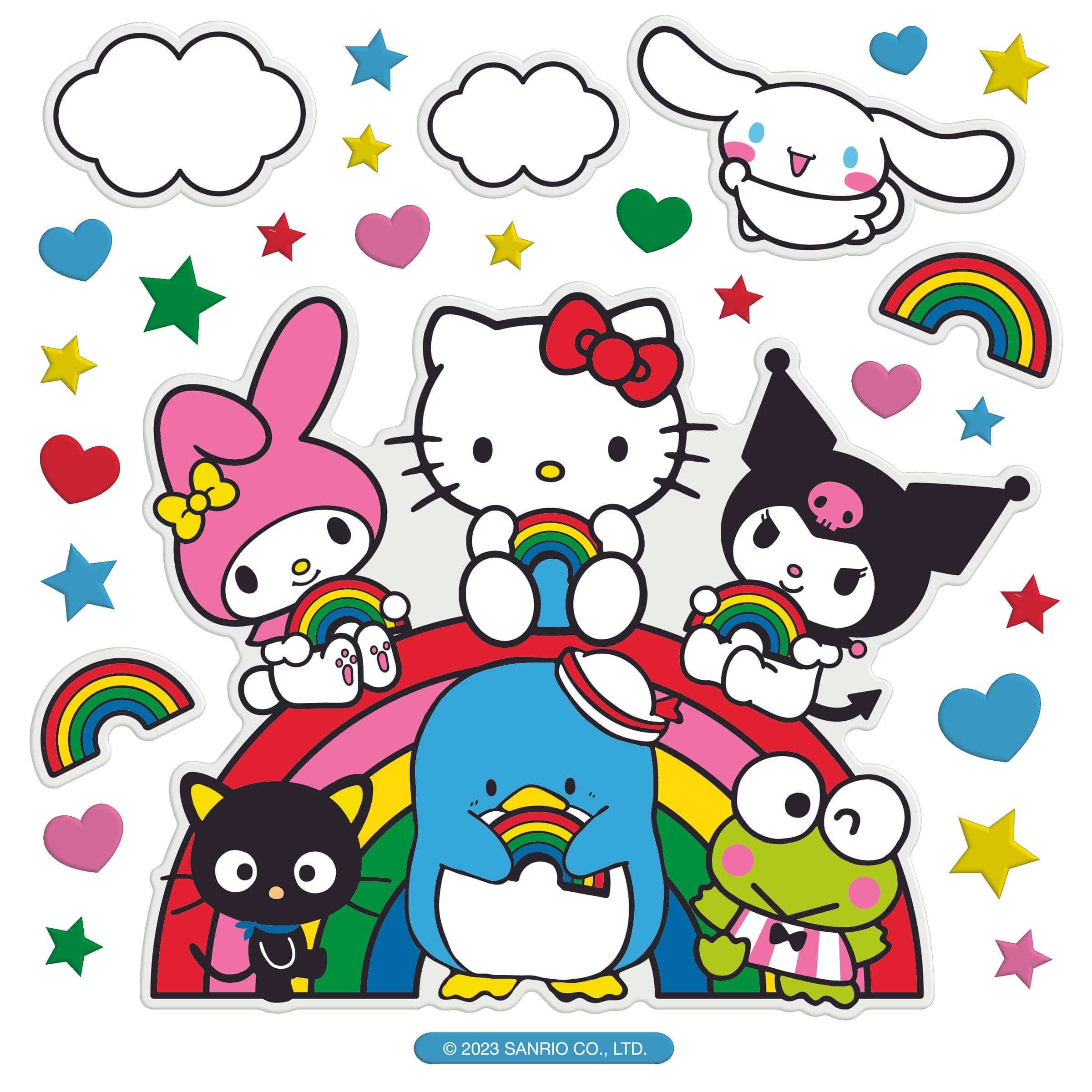 Pipsticks Hello Kitty And Friends Rainbow Pals Super Big Puffy Kawaii Gifts