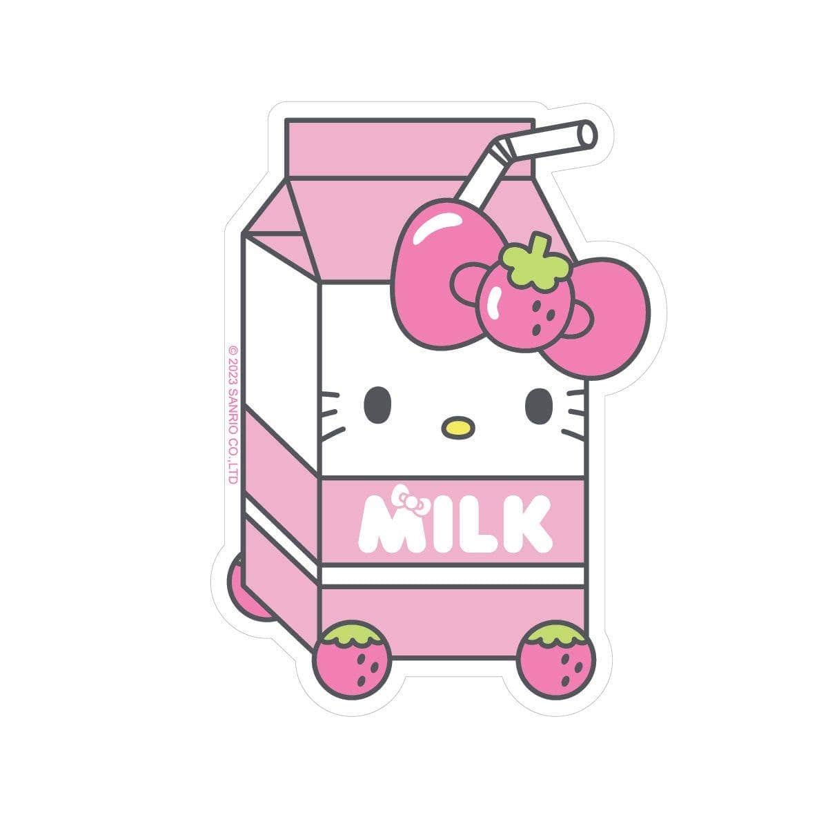 Pipsticks Hello Kitty Strawberry Milk Vinyl Sticker Kawaii Gifts