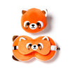 Puckator Ltd Relaxeazzz Red Panda & Racoon Round Plush Travel Pillow & Eye Mask Kawaii Gifts