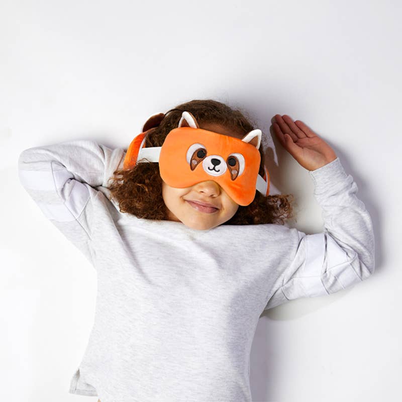 Puckator Ltd Relaxeazzz Red Panda & Racoon Round Plush Travel Pillow & Eye Mask Kawaii Gifts