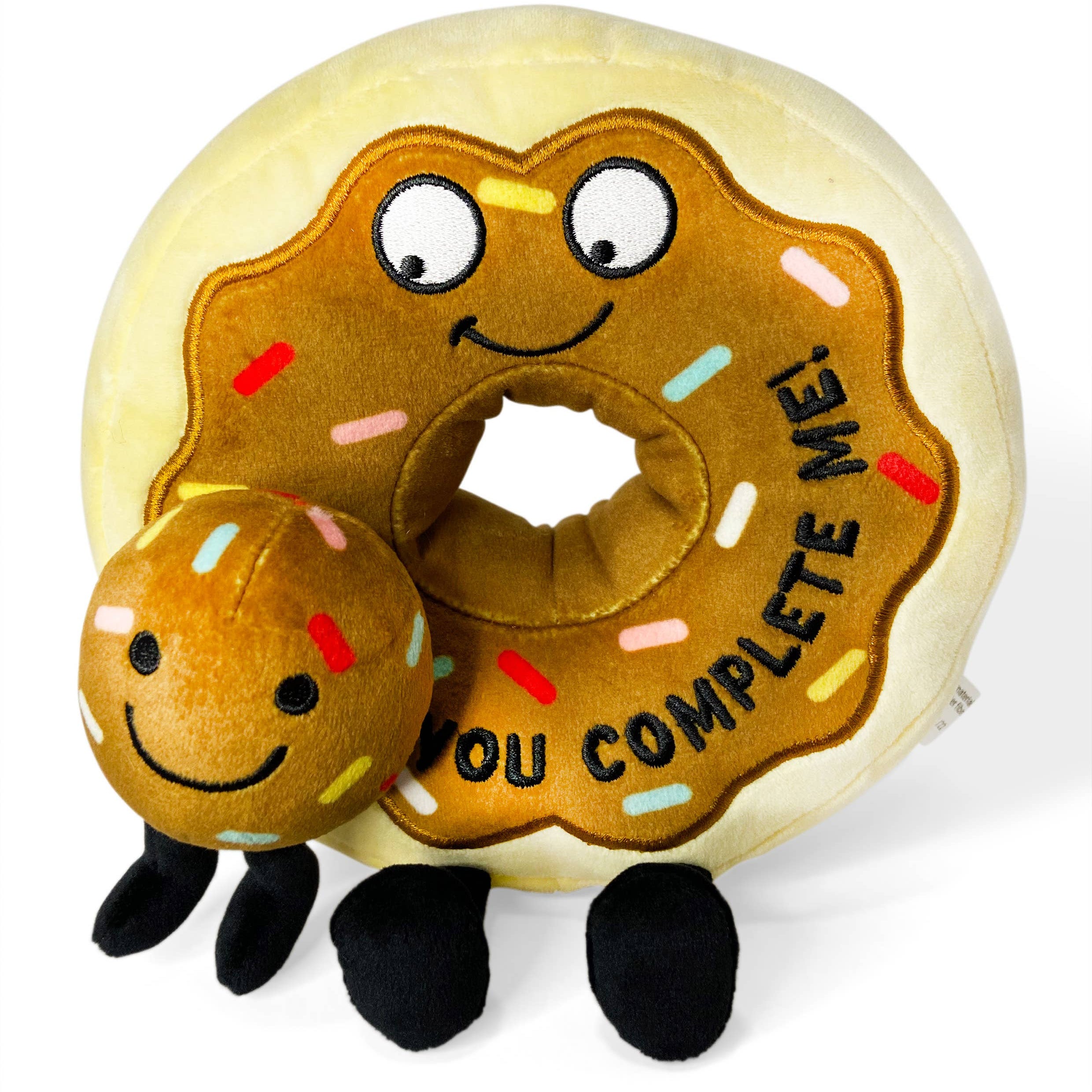 Punchkins Punchkin "You Complete Me" Plush Chocolate Donut with Donut Hole Kawaii Gifts 850042202371