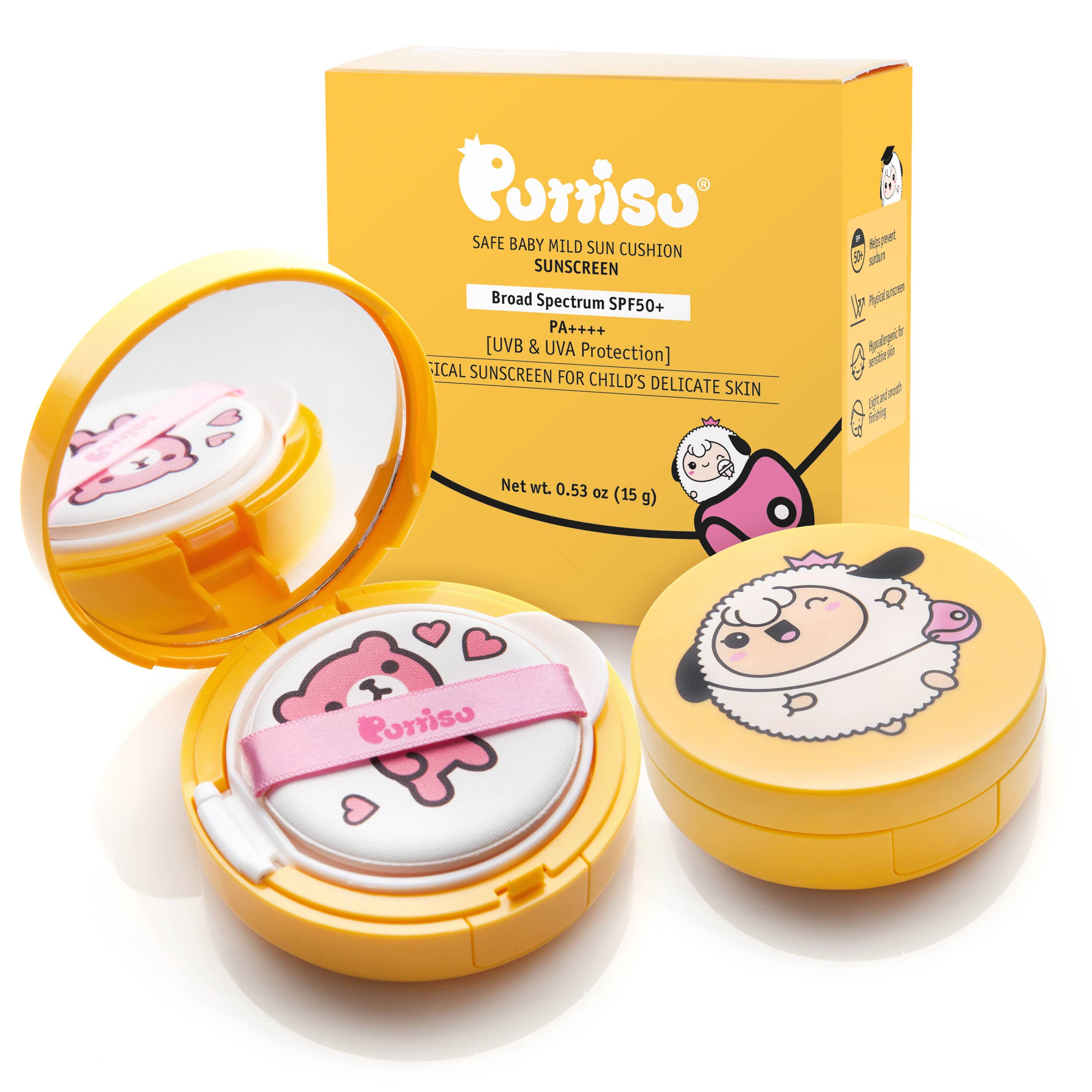 Puttisu SUN CUSHION- Safe Baby Mild Sunscreen SPF 50+ Kawaii Gifts