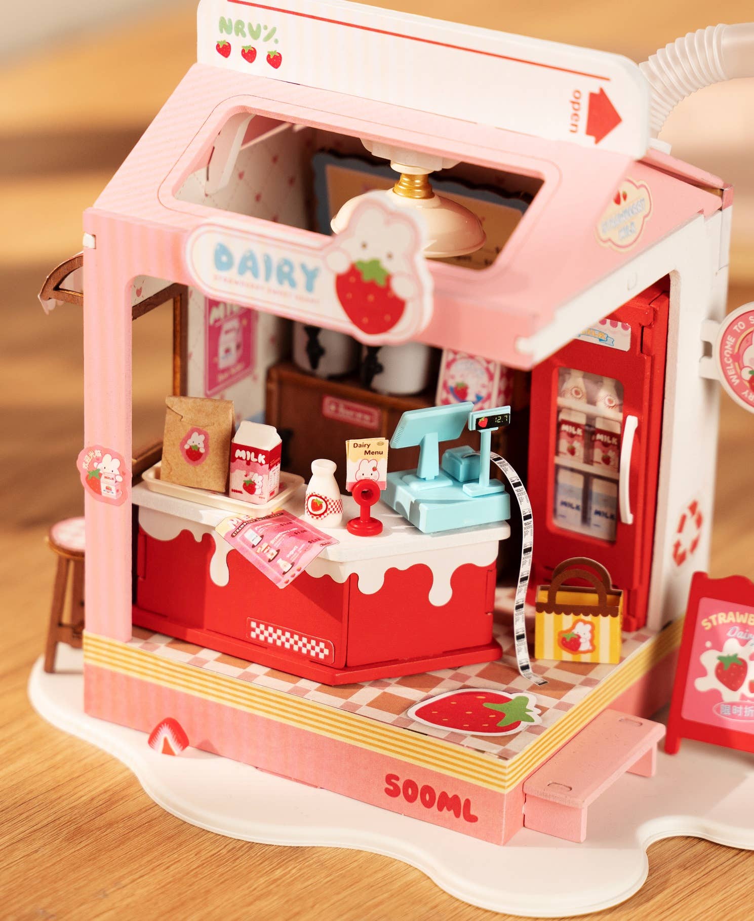 Robotime Strawberry Milk Box ROBOTIME Rolife DIY Miniature House Kawaii Gifts 6946785119886