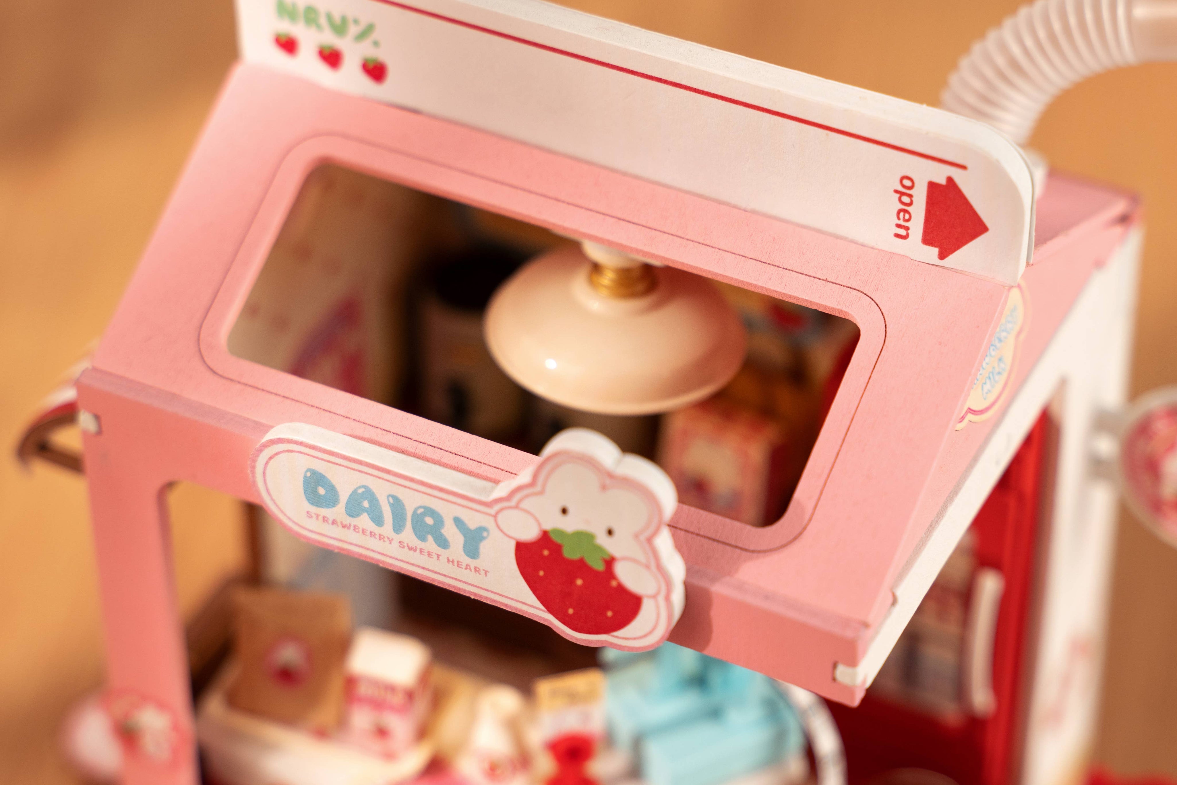 Robotime Strawberry Milk Box ROBOTIME Rolife DIY Miniature House Kawaii Gifts 6946785119886