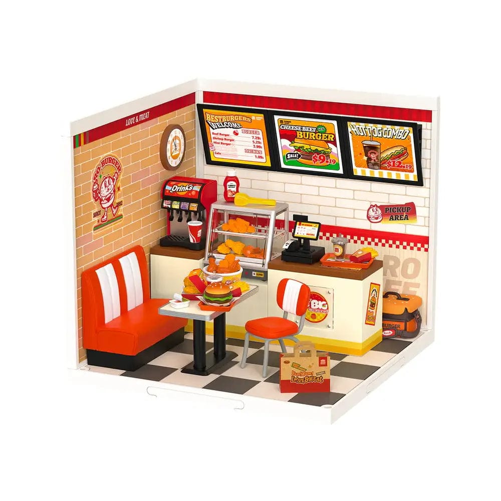 Robotime DW010 Rolife Yum Yum Burgers DIY Plastic Miniature House Kawaii Gifts