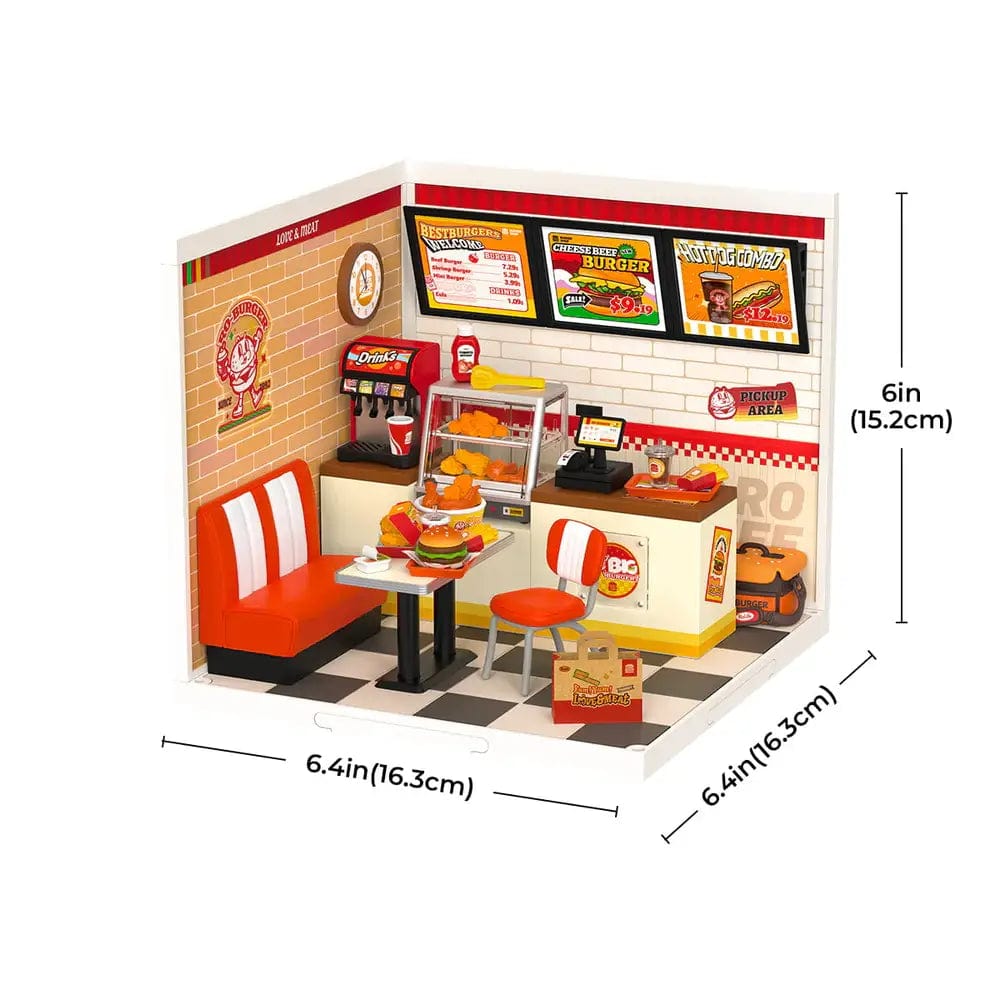 Robotime DW010 Rolife Yum Yum Burgers DIY Plastic Miniature House Kawaii Gifts