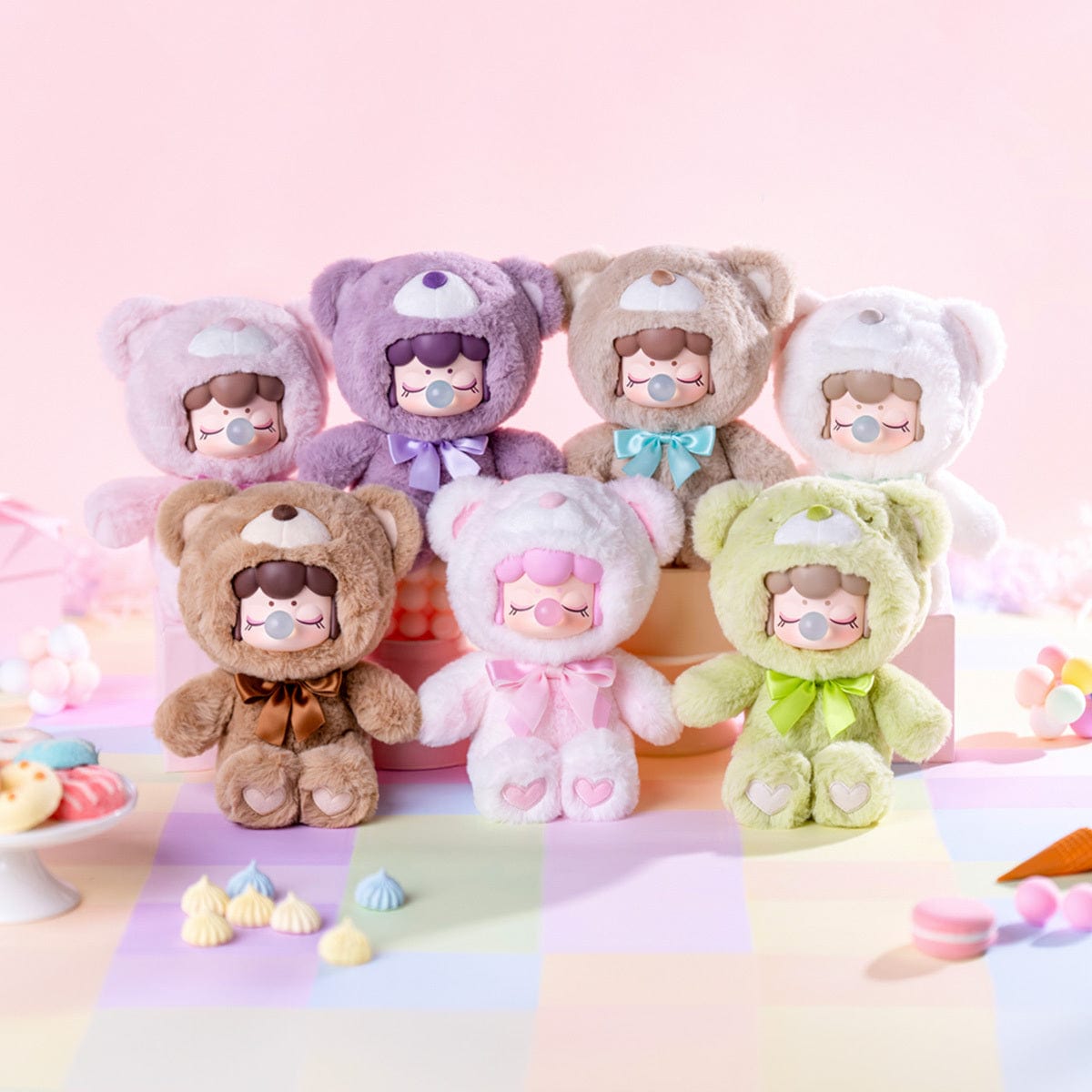 Robotime Rolife Nanci Colorful Chocolate Cutie Bears 7" Plushie Surprise Box Kawaii Gifts