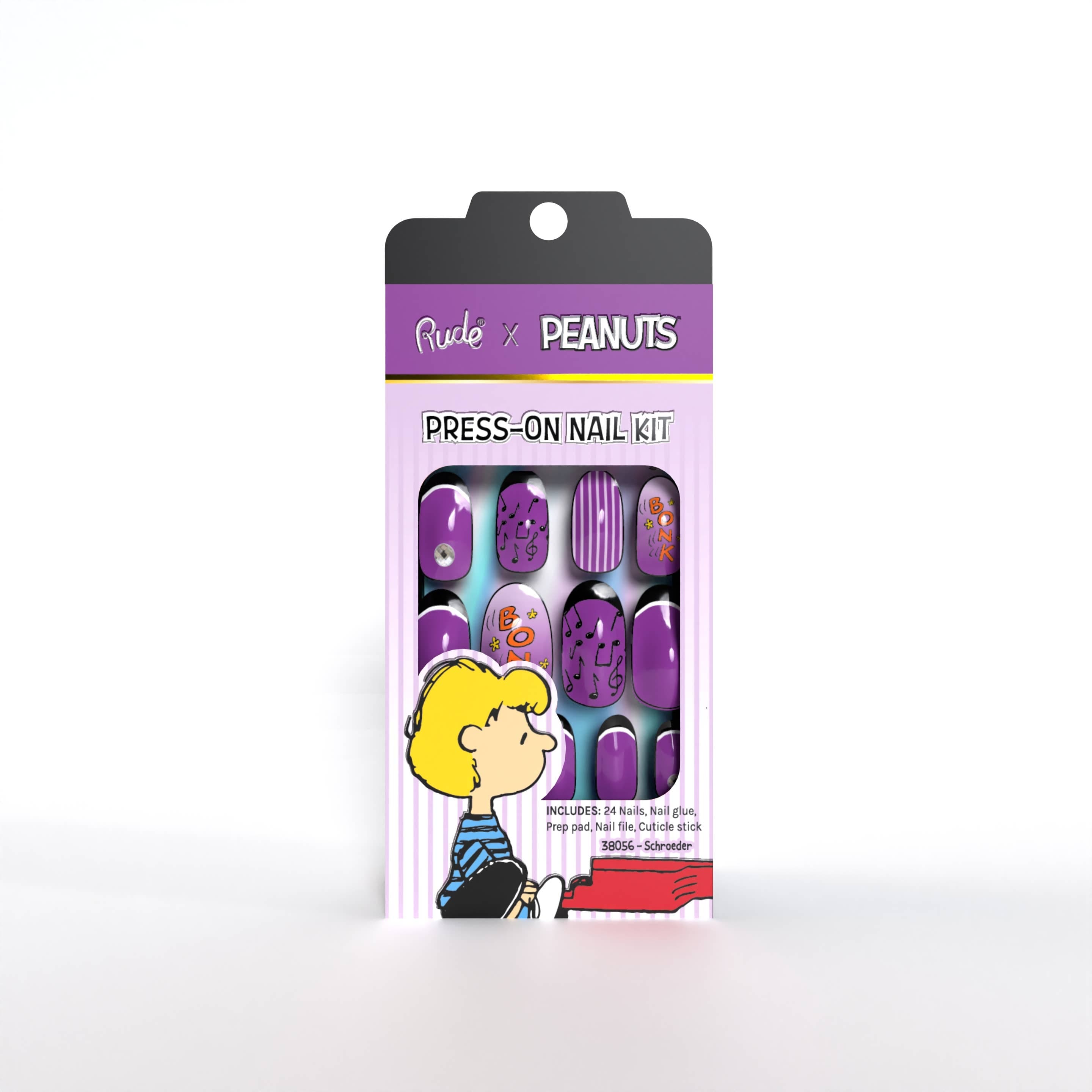 Rude Cosmetics Peanuts Snoopy Pressed On Nails Kits Schroeder Kawaii Gifts 810079385065