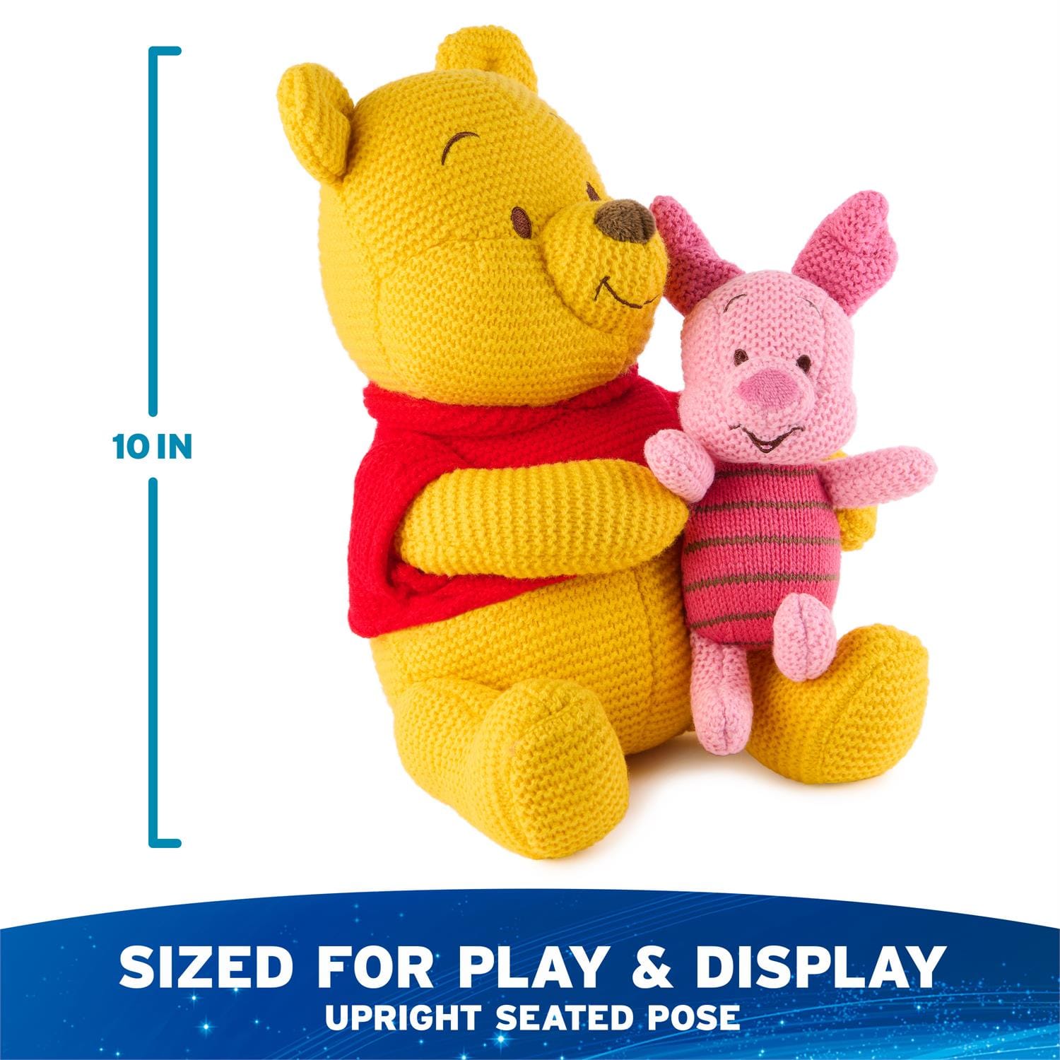 Spin Master Disney Winnie the Pooh & Piglet 10" Knit Plush Set Kawaii Gifts 681147039544