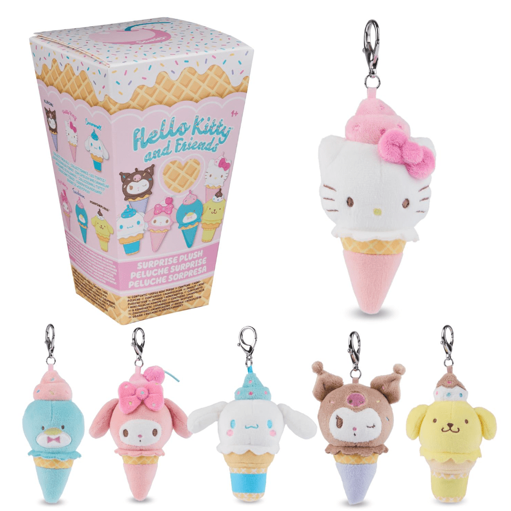 Spin Master Hello Kitty and Friends Ice Cream Cone 3" Surprise Plush Blind Box Kawaii Gifts