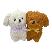Spoon Inc Best Friends Plush Keychain Set White & Brown Poodles Kawaii Gifts