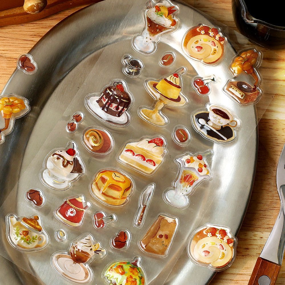Spoon Inc BGM 3D Stickers Cafe a la Mode Brulee Kawaii Gifts