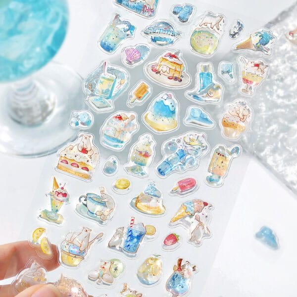 Spoon Inc BGM 3D Stickers Cafe a La Mode Poem Kawaii Gifts