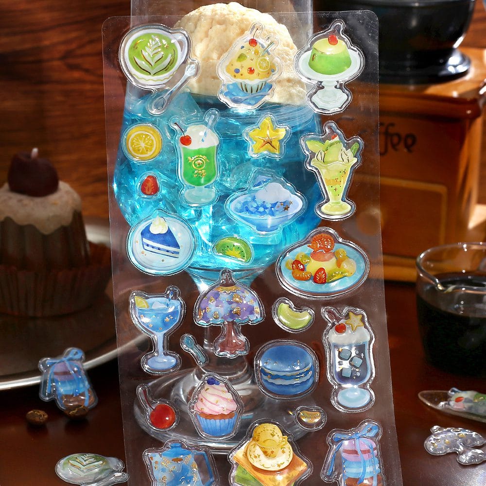 Spoon Inc BGM 3D Stickers Cafe a la Mode Shell Kawaii Gifts