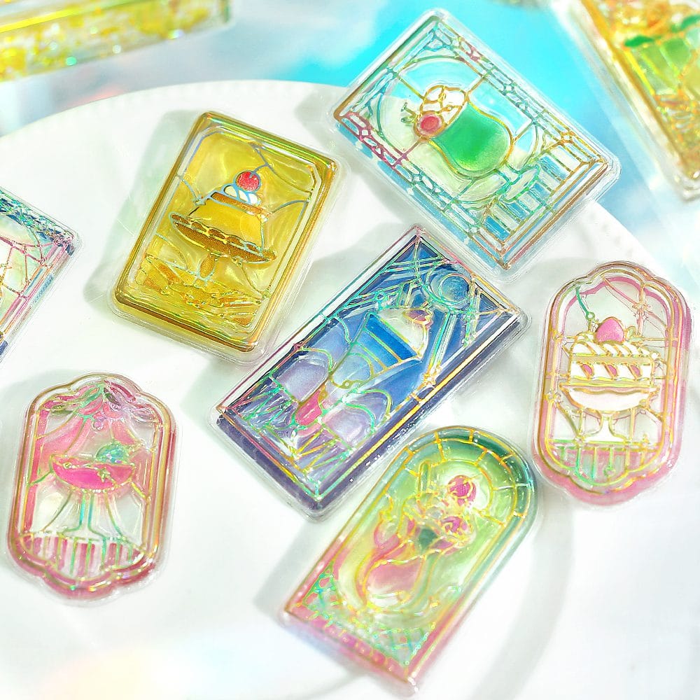 Spoon Inc BGM 3D Stickers Cafe a la Mode Stained Glass Kawaii Gifts