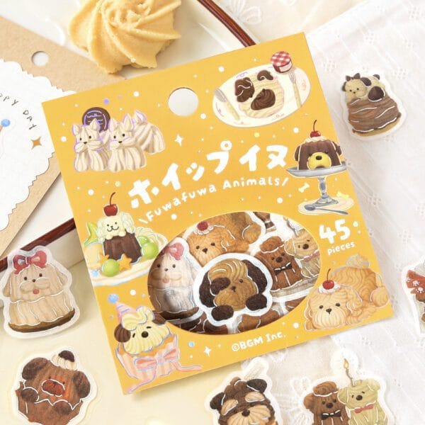 Spoon Inc BGM Washi Flake Stickers Fuwafuwa Dogs Kawaii Gifts 4589435526072