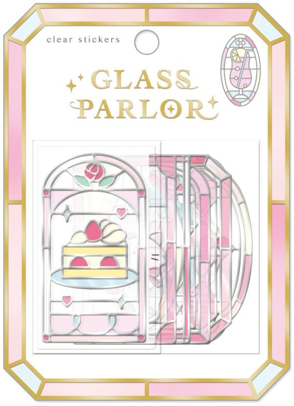 Spoon Inc Glass Parlor Stained Glass Style Stickers Pink Lemonade Kawaii Gifts