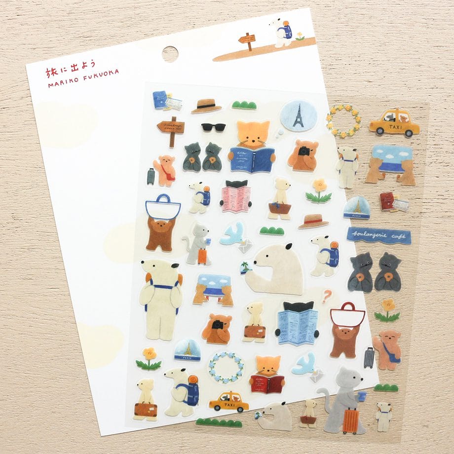 Spoon Inc Hyogensha Stickers Let's Go on a Trip Kawaii Gifts