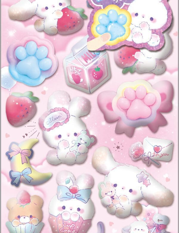 Spoon Inc Mocchimochi Stickers Oyasumi Bunny Kawaii Gifts 4550391012947