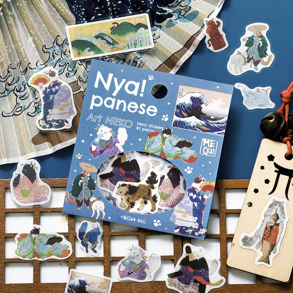 Spoon Inc Nyapanese Art Flake Stickers Blue Kawaii Gifts