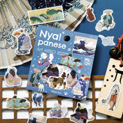 Spoon Inc Nyapanese Art Flake Stickers Blue Kawaii Gifts