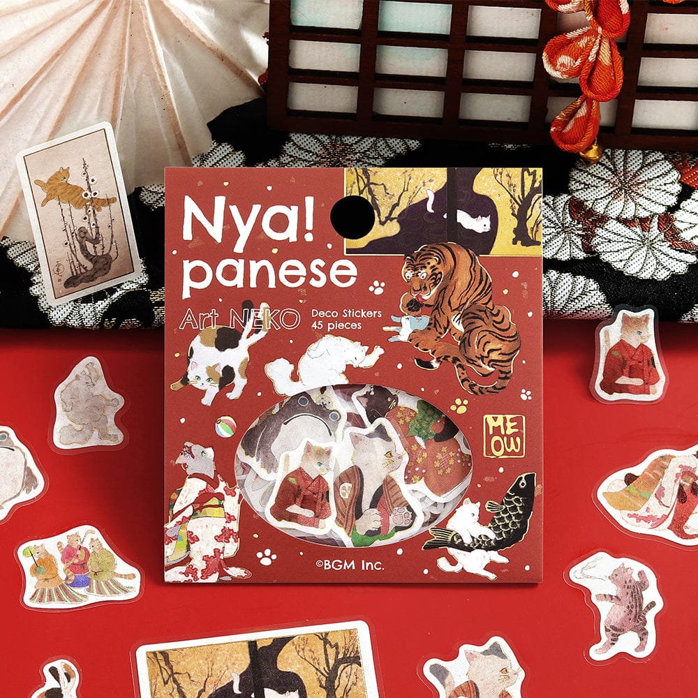Spoon Inc Nyapanese Art Flake Stickers Red Kawaii Gifts