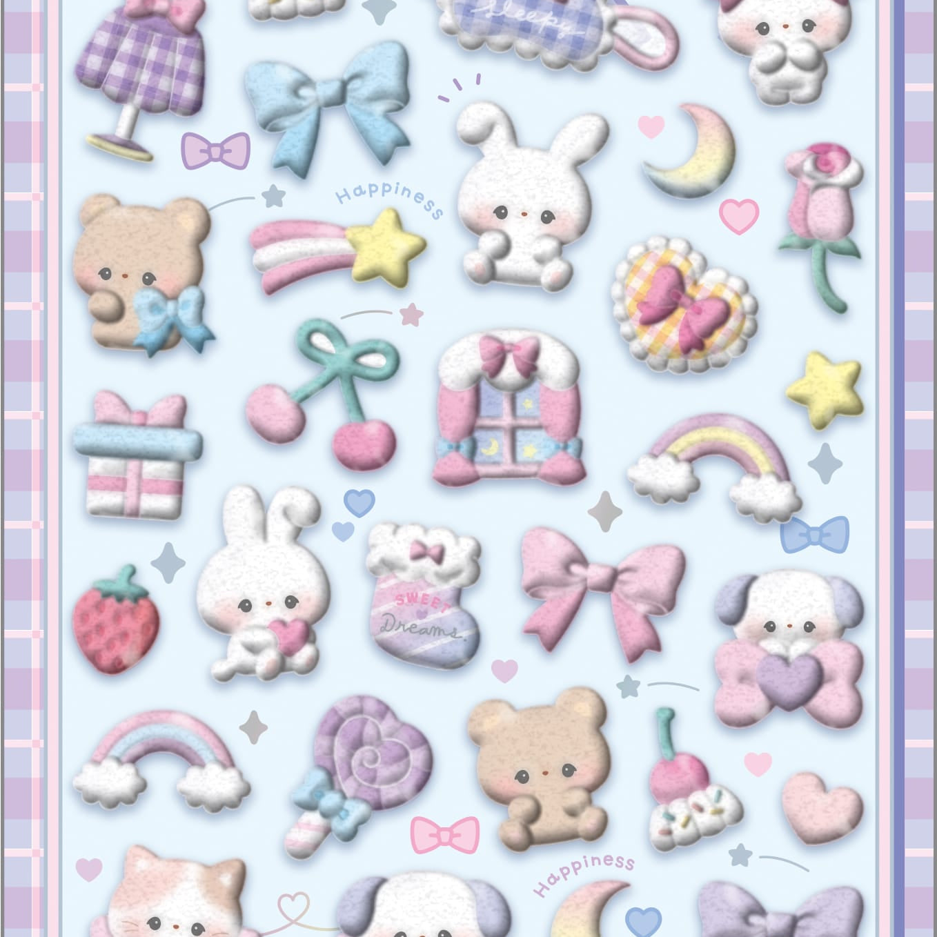 Spoon Inc Q-Lia Bon Bon Drop 3D Flocky Stickers Animals Kawaii Gifts
