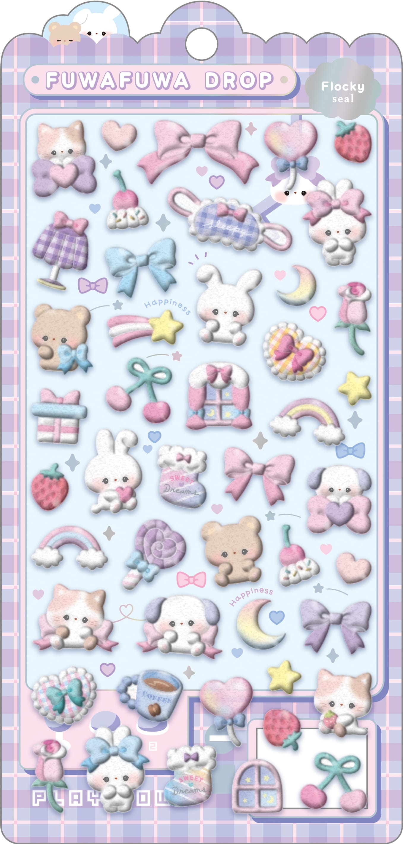 Spoon Inc Q-Lia Bon Bon Drop 3D Flocky Stickers Animals Kawaii Gifts